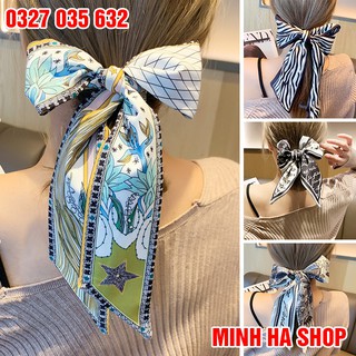 Khăn Lụa Buộc Tóc Thời Trang Kiểu Pháp Thanh Lịch Cho Nữ Size 100x8 cm (Nhiều Mẫu)