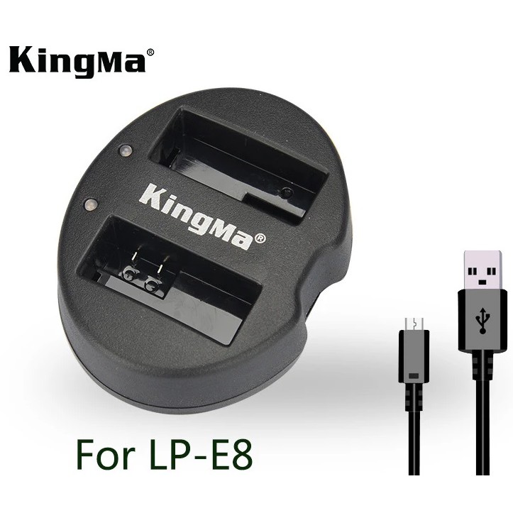 Pin sạc Kingma cho Canon LP-E8 + Hộp đựng Pin, Thẻ nhớ