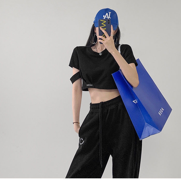 Áo Thun Tay Ngắn Hở Rốn Thời Trang Mùa Hè Dành Cho Nữ