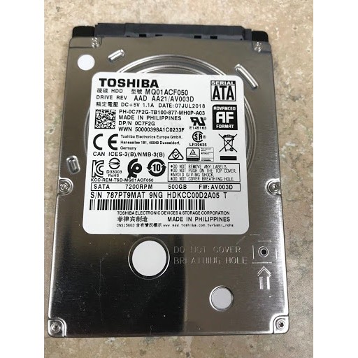 ổ cứng HDD laptop 500gb toshiba và WD blue