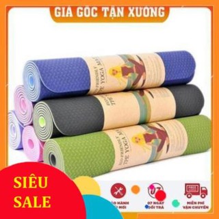 Thảm tập yoga  tpe 1 lớp dày 6mm  hàng  đẹp (có túi)