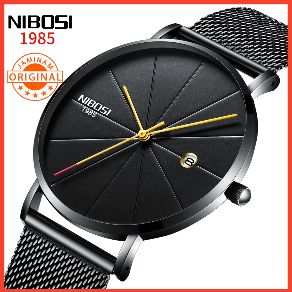 NIBOSI Siêu Mỏng Thời trang Nam Đồng hồ Thương hiệu Sang trọng Hàng đầu Đồng hồ Quartz Doanh nghiệp Đồng hồ Thể thao Không thấm nước Đồng hồ Nam
