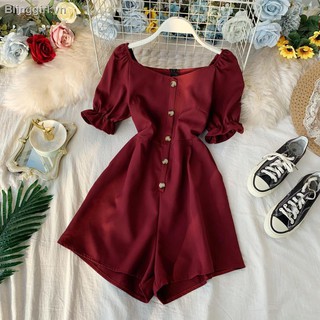 Bộ Jumpsuit Ngắn Tay Cổ Vuông Thời Trang Mùa Hè 2020