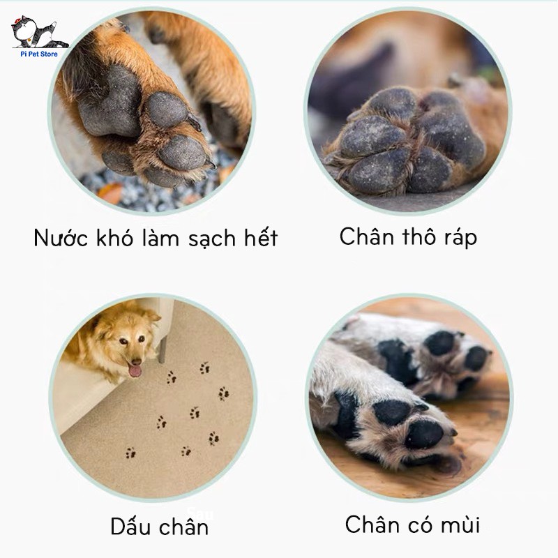 Bọt Rửa Bàn Chân cho Chó - Dụng Cụ Làm Sạch Chân Chó Mèo - Vệ Sinh cho Chó, Mèo 150ml - Pi Pet Store