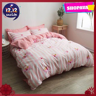 BỘ CHĂN GA GỐI POLY NHẬP BÁO HỒNG