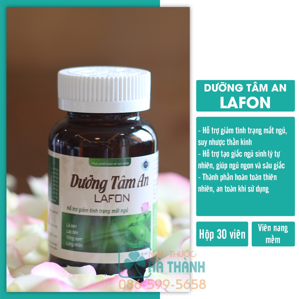 Mất ngủ Dưỡng tâm an Lafon thuốc ngủ sâu hỗ trợ ngủ ngon cho người khó ngủ giúp ngủ ngon và sâu giấc, Hộp 30 viên
