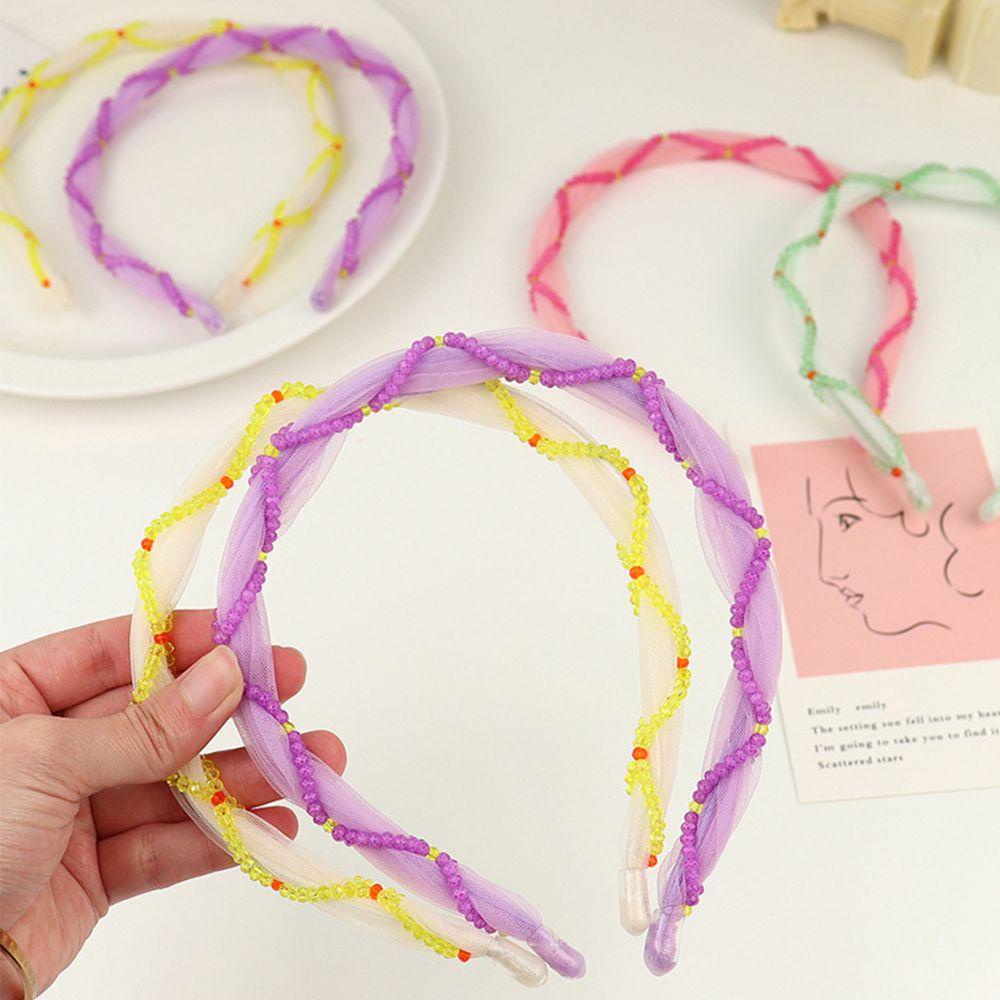 Băng Đô Cài Tóc Đính Hạt Nhiều Màu Sắc Phong Cách Hàn Quốc Sang Trọng