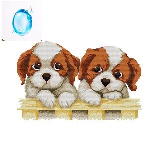 Tranh Thêu Chữ Thập Hình Con Chó 11ct, Kích Thước 46x32cm