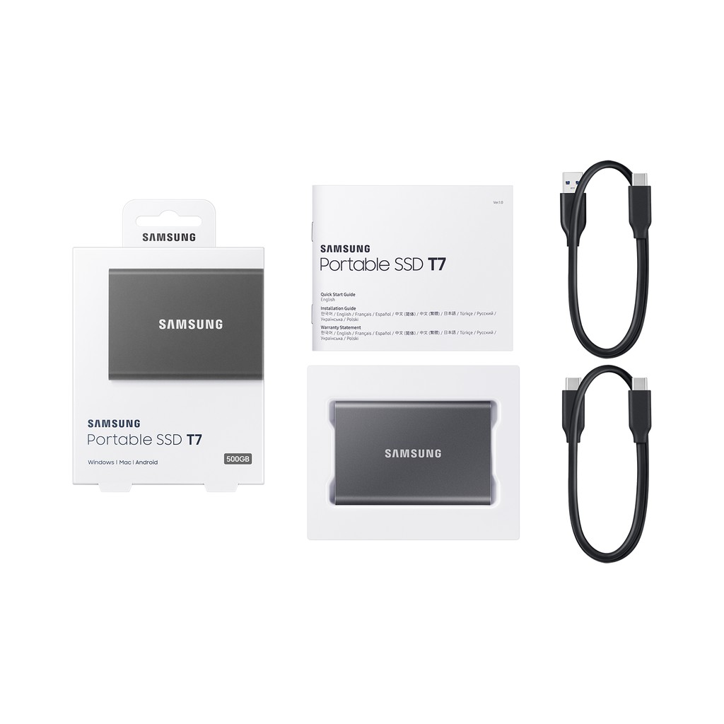 Ổ cứng di động SSD Portable Samsung T7 500GB - USB 3.2 Gen 2 (MU-PC500) | BigBuy360 - bigbuy360.vn