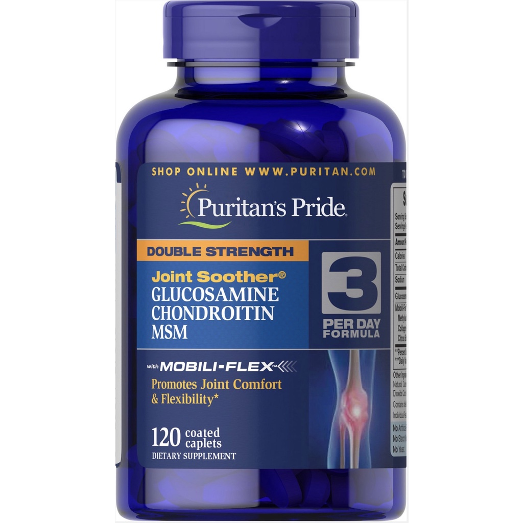 Viên Bổ Sung Glucosamine MSM Puritan's Pride Của Mỹ, 120 viên