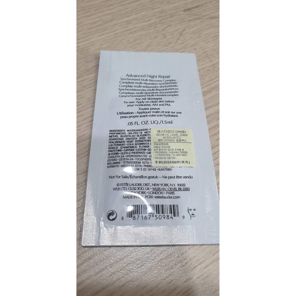 MBC Gói dùng thử Tinh chất phục hồi da ban đêm mới 2020 Advanced Night Repair Synchronized Multi-Recovery Complex Serum