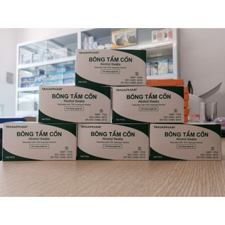 Bông tẩm cồn tanaphar 100 pcs