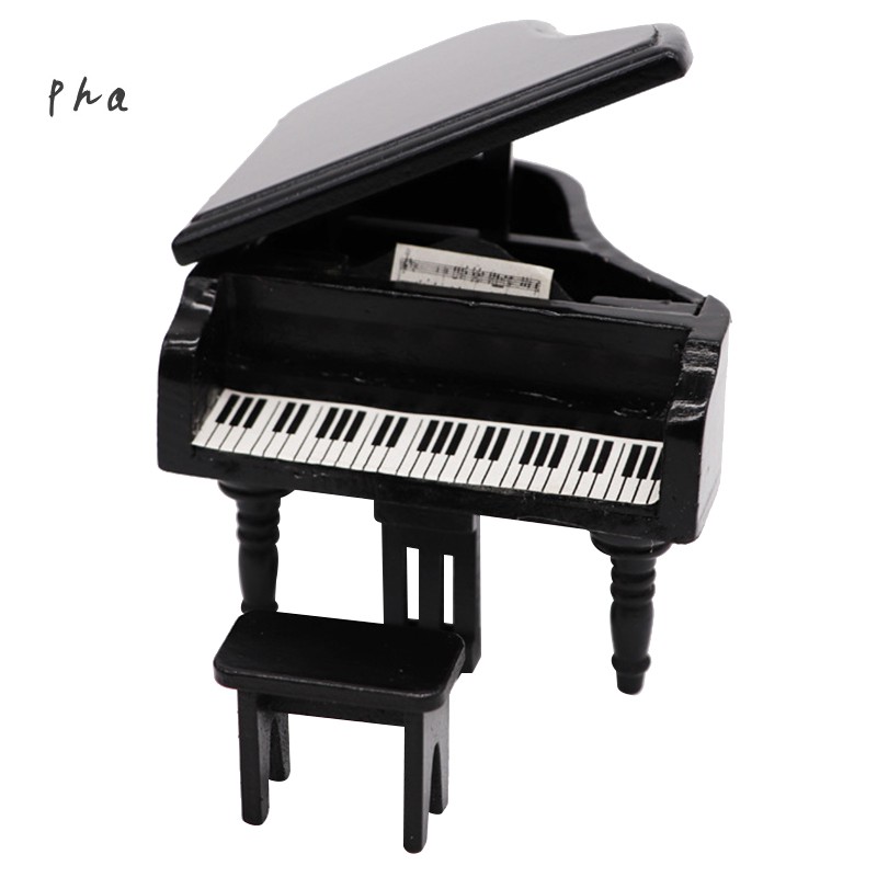 Đàn Piano Mini Bằng Gỗ Tỉ Lệ 1 / 12 Trang Trí Nhà Búp Bê