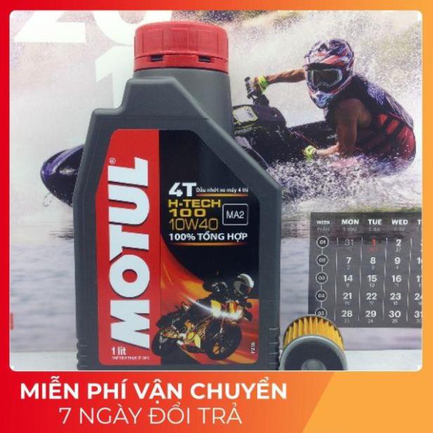 Nhớt 1L Motul H-tech MA2 (kèm lọc Ya) tổng hợp 100% cho xe máy số (Lọc Yamaha)