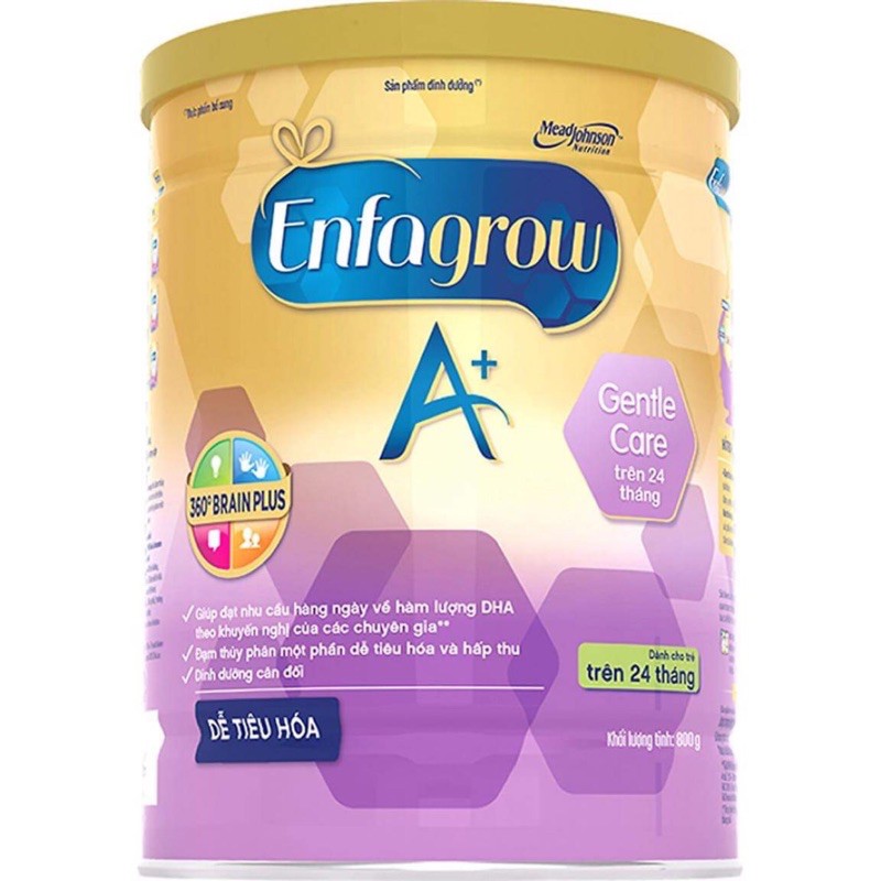 Sữa bột Enfagrow A+ Gentle Care (800g)cho bé trên 24 tháng tuổi