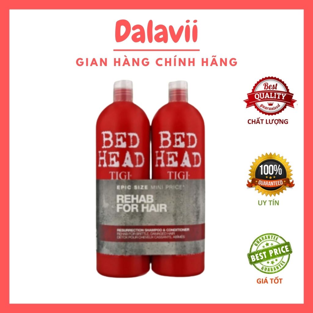 Cặp dầu gội xả Tigi đỏ Bed Head 750ml chính hãng, dầu gội dầu xả phục hồi tóc hư tổn