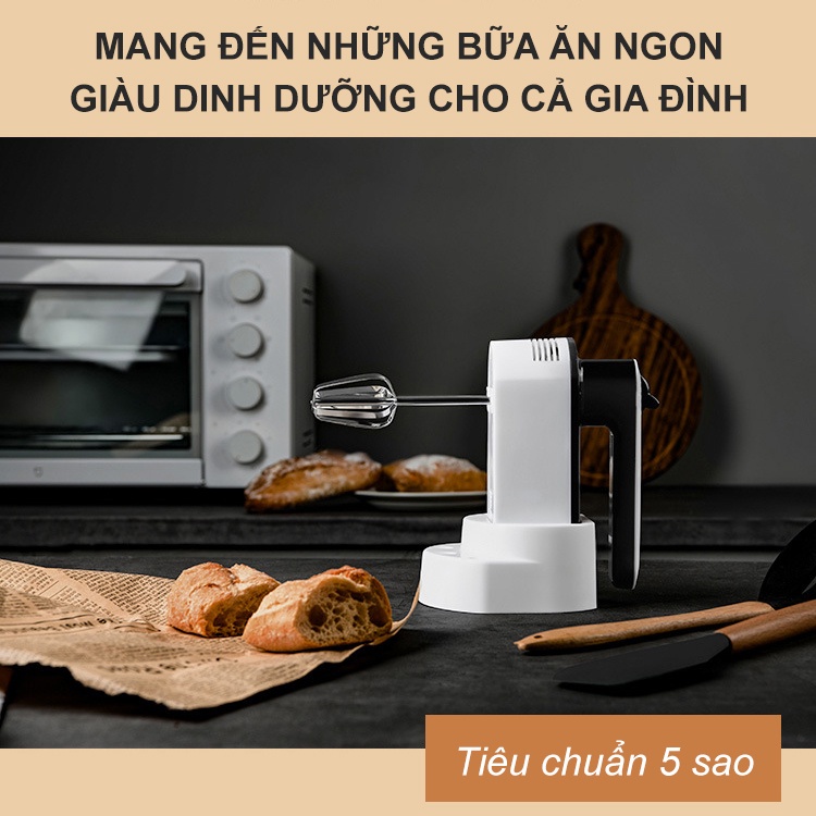 Máy Đánh Trứng Cầm Tay Ostini, Máy Đánh Kem, Nhào Bột, Tạo Bọt Để Bàn Đa Năng - TẶNG KÈM ĐẾ ĐỂ BÀN VÀ MUỖNG TÁCH