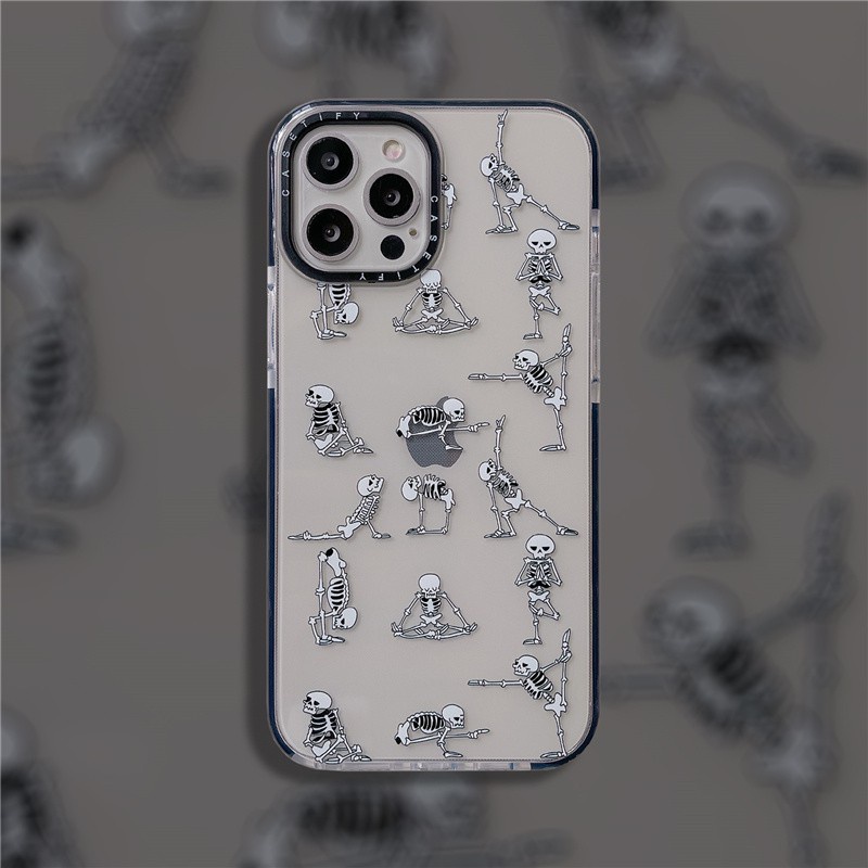 Spoof Fun Humanoid Skeleton Gymnastics CASETIFY Case IPhone 7 8 Plus SE 2020 Trend Phone Cover IPhone 12pro Max 12Mini Couples Soft Casing IPhone 11 Pro Max X XR XS