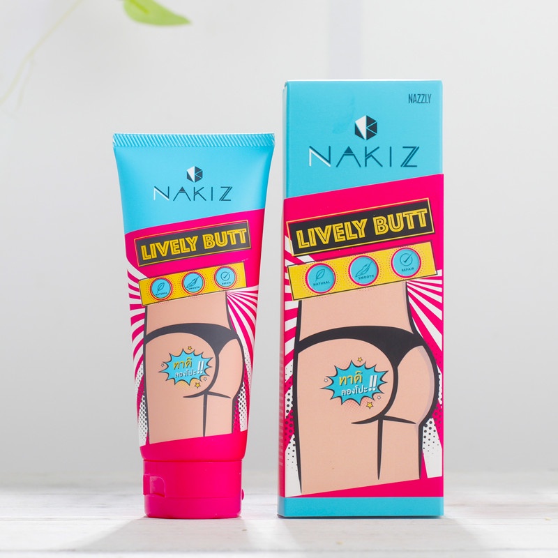 Kem thoa thâm, mụn NAKIZ LIVELY BUTT - Hết thâm Mông, Bẹn, Nách, Lưng, Nhũ hoa, Cùi chỏ, Đầu gối 100ml