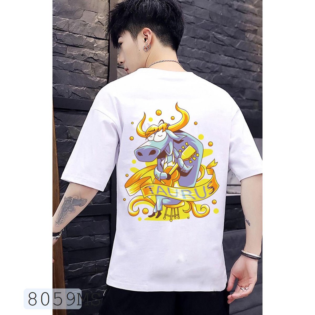 ÁO THUN UNISEX KIM NGƯU TAURUS 12 CUNG HOÀNG ĐẠO AOMI 8059MS TAY NGẮN TAY LỠ NAM NỮ CHẤT VẢI LOẠI MỘT