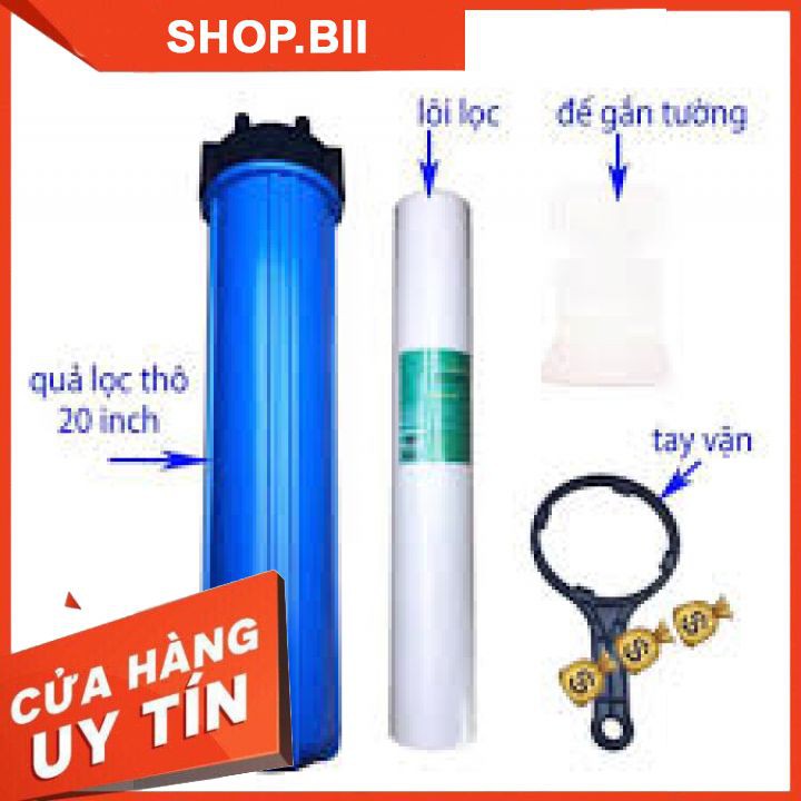 Lõi Lọc Nước Thô Loại 20 Inch Hàng Cao Cấp Lắp Cho Các Cốc Lọc Thô Loại 20 inch Dùng Để Lọc Nước Đầu Vào Khi Sử Dụng.