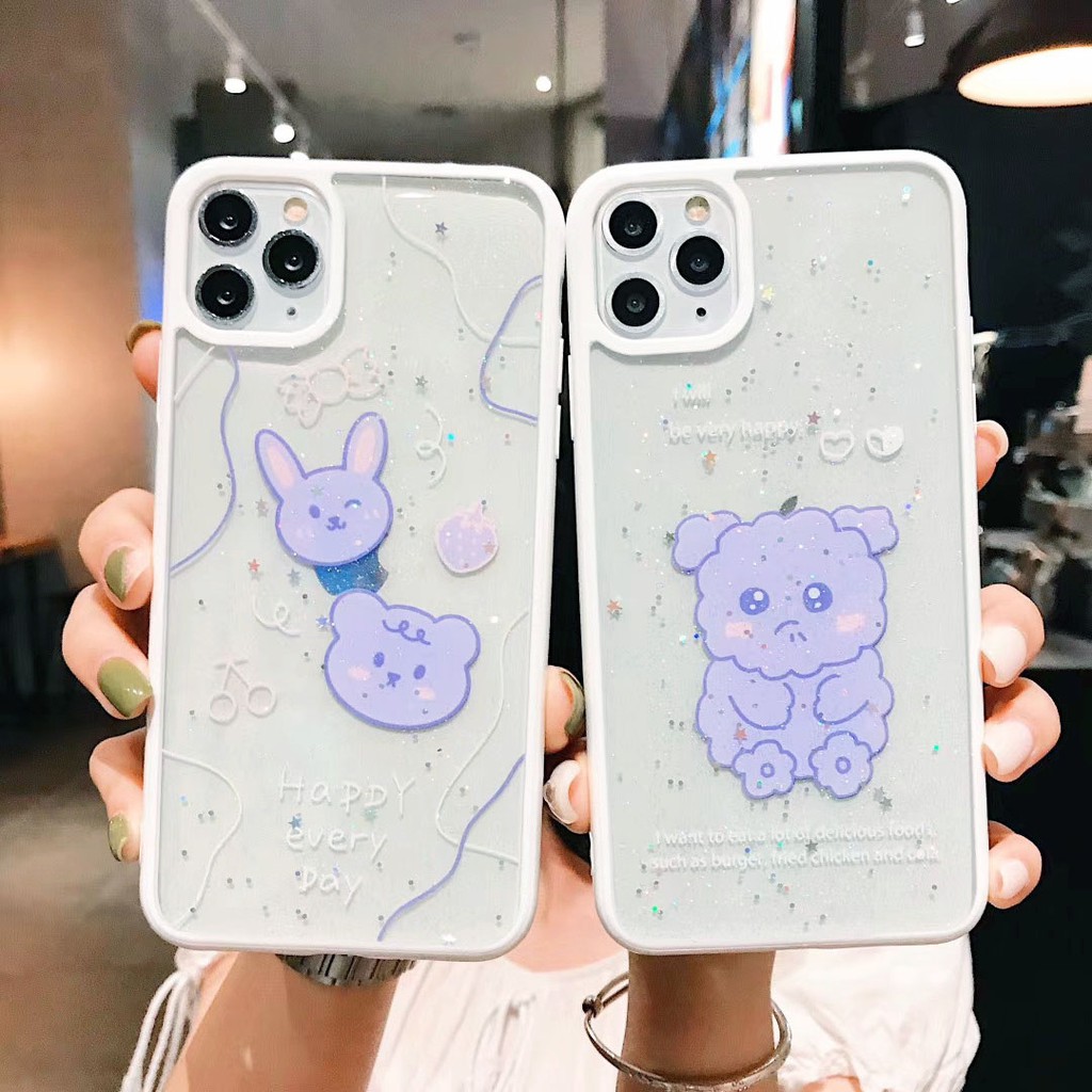 Ốp lưng iphone Rabbit Blink viền màu 5/5s/6/6plus/6s/6splus/7/7plus/8/8plus/x/xr/xs/11/12/pro/max/plus/promax | BigBuy360 - bigbuy360.vn