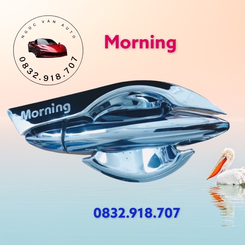 Ốp tay nắm hõm cửa Kia Morning 2012 - 2020 Mạ crom .