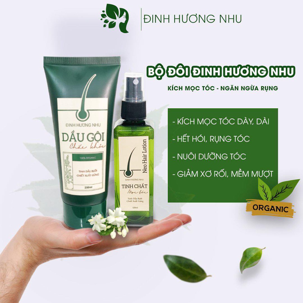 [ CHÍNH HÃNG] ComBo Dầu Gội Và Tinh Chất Đinh Hương Nhu - Giúp Tóc Mọc Nhanh Đen Mượt