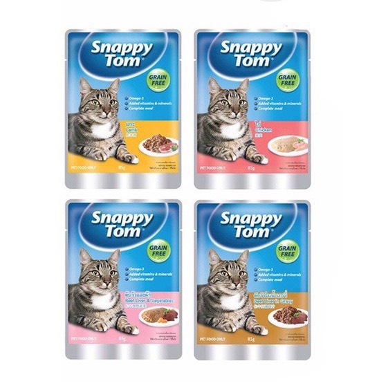 PATE SNAPPY TOM DÀNH CHO MÈO MỌI LỨA TUỔI GÓI 85GR - MIXO PET TOWN