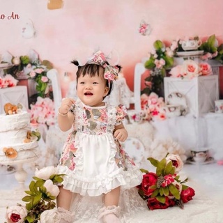 Váy Lụa Hoa Bèo Bé Gái 4 Đến 28kg, Đầm Bé Gái Chất Lụa Mềm Mát [V020]