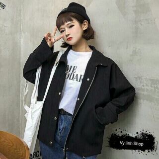 Áo khoác kaki cúc cổ bẻ