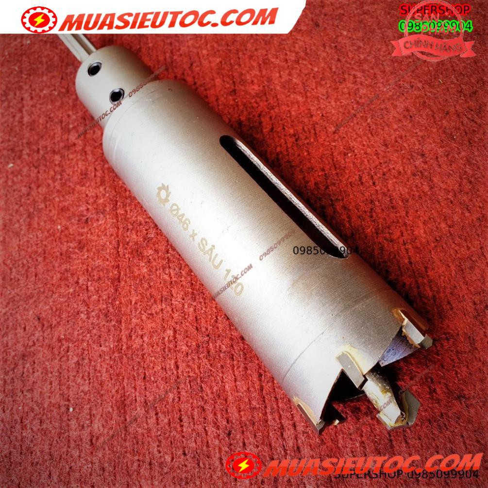 Mũi khoan rút lõi khoét tường gạch sâu Phi 46 x 120 mm không khoan bê tông, không khoan chế búa