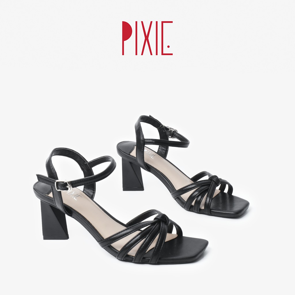 [Mã WABRPX55 giảm 12% đơn 99K] Giày Sandal Cao Gót Đế Vuông Quai Thắt Pixie X570