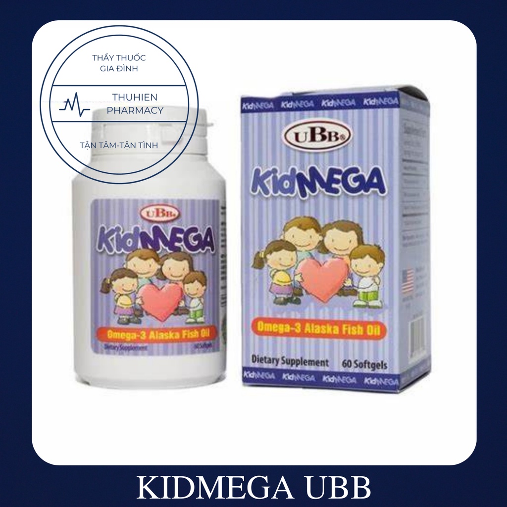 Thực phẩm bảo vệ sức khỏe bổ sung Omega3, DHA và EPA, giúp bổ não, mắt KidMega UBB (60 viên/hộp)