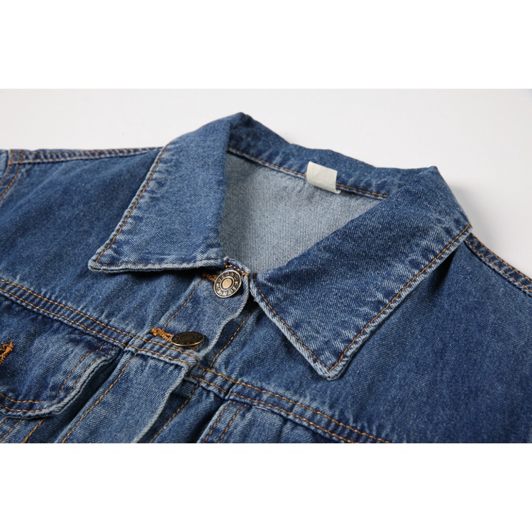 Đầm Denim Ngắn Tay Cổ Polo Phối Nút Thời Trang Dành Cho Nữ