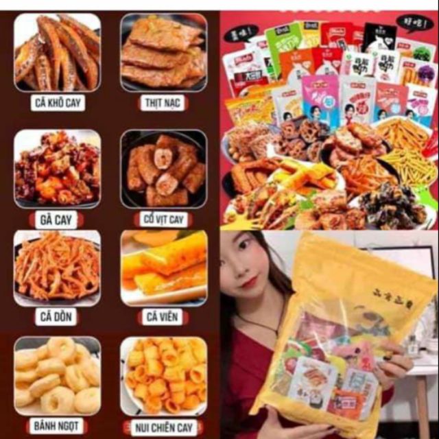 sét ăn vặt 36 món hót hít