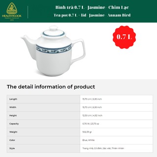 Bình trà 0.7 L - Jasmine - Chim Lạc