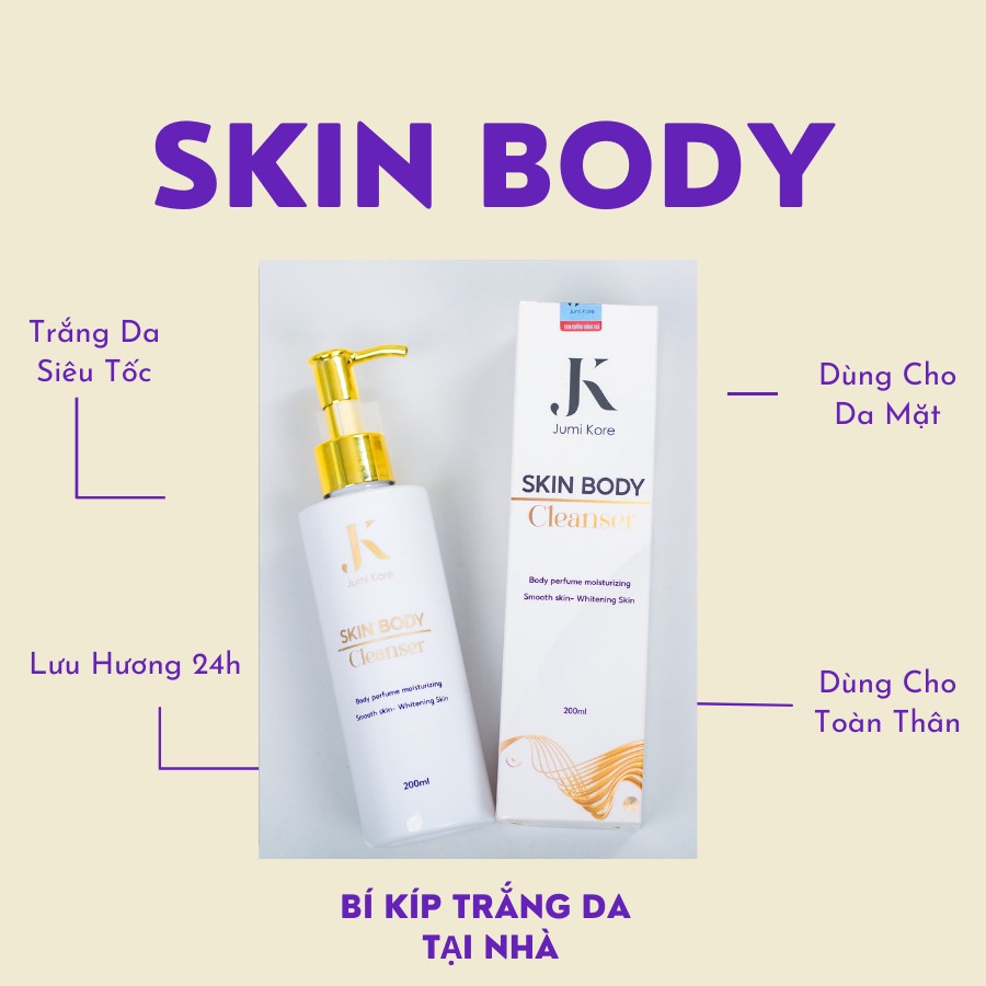 Da trắng mịn căng bóng nhờ sữa tắm trắng Skin Body chính hãng