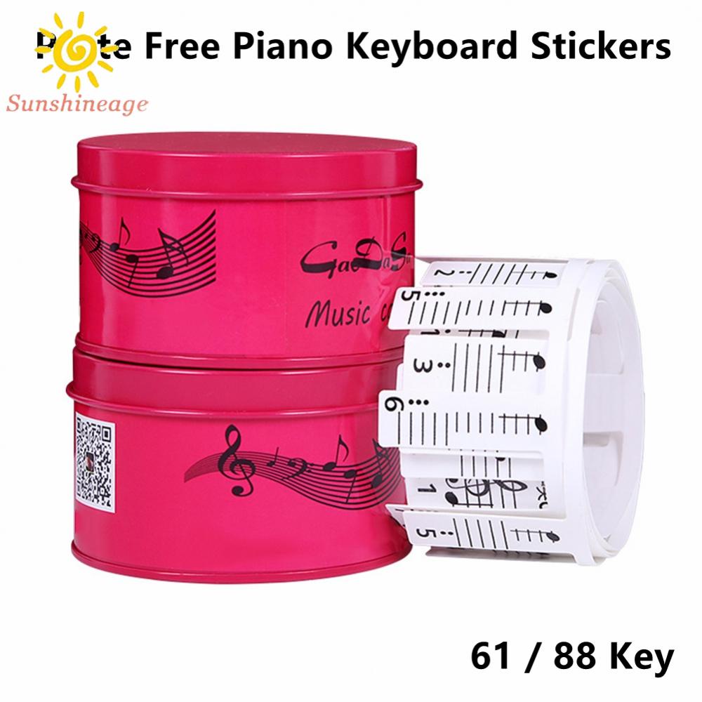 SUNAGE -Piano Stickers 61/88 Key Learning Parts South Asian Synthetic Paper High Quality