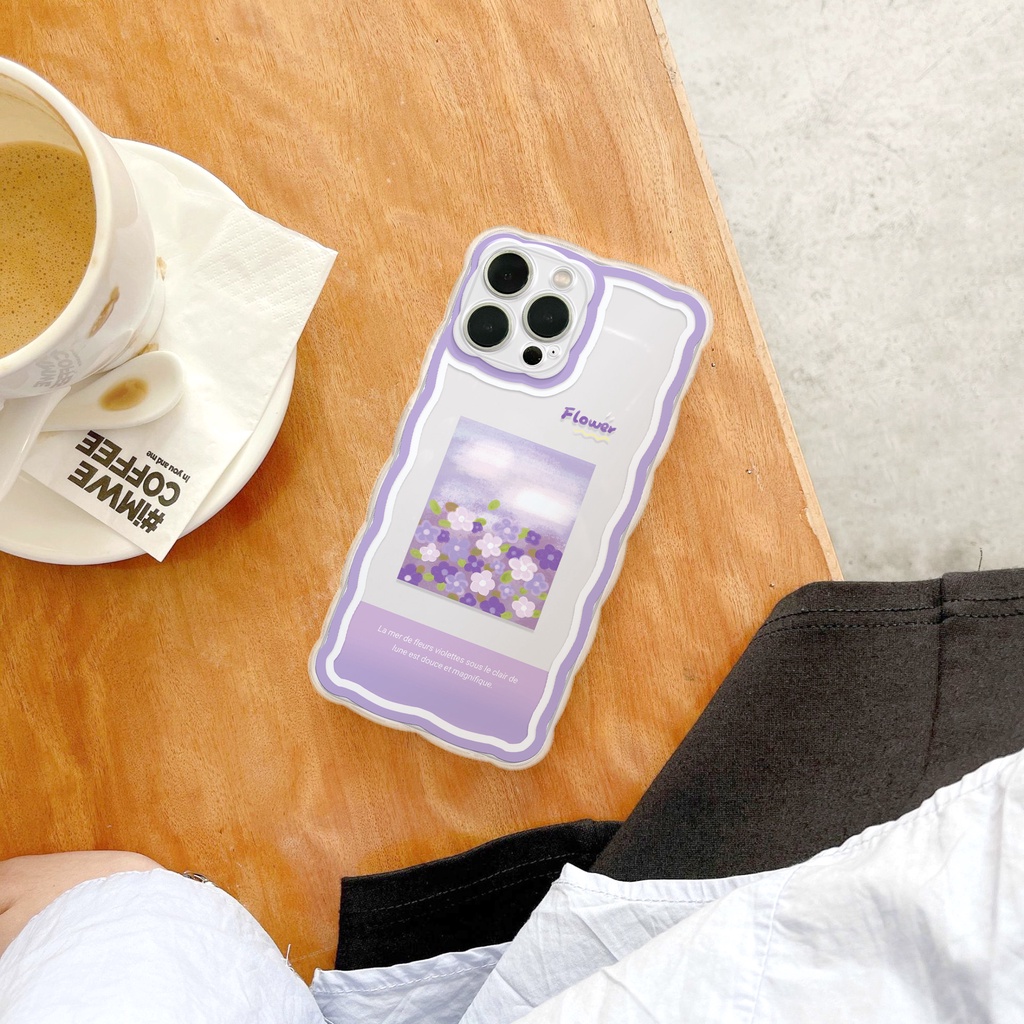 Ốp lưng iphone trong lượn sóng Violet 6/6plus/6s/6splus/7/7plus/8/8plus/x/xs/11/12/13/14/pro/max/promax/plus ShinCase