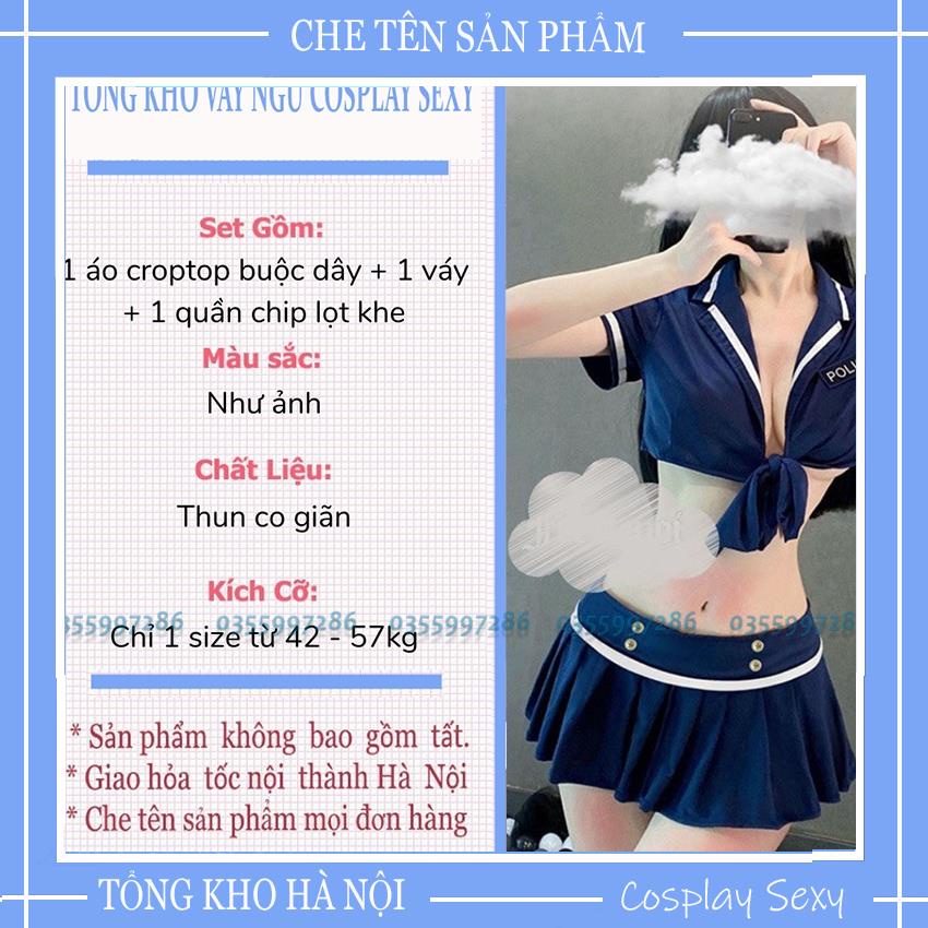Cosplay Sexy Police Cảnh Sát - Bộ Đồ Ngủ Cosplay Sexy Tiếp Viên Hàng Không Gợi Cảm - P0lice Xanh Trắng | BigBuy360 - bigbuy360.vn