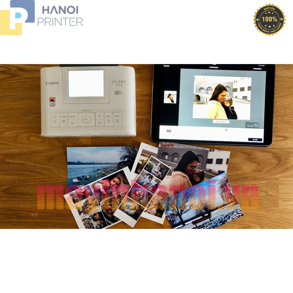 Máy in ảnh Canon CP1300, in wifi, in khổ giấy 10cm x 15cm, bảo hành 12 tháng