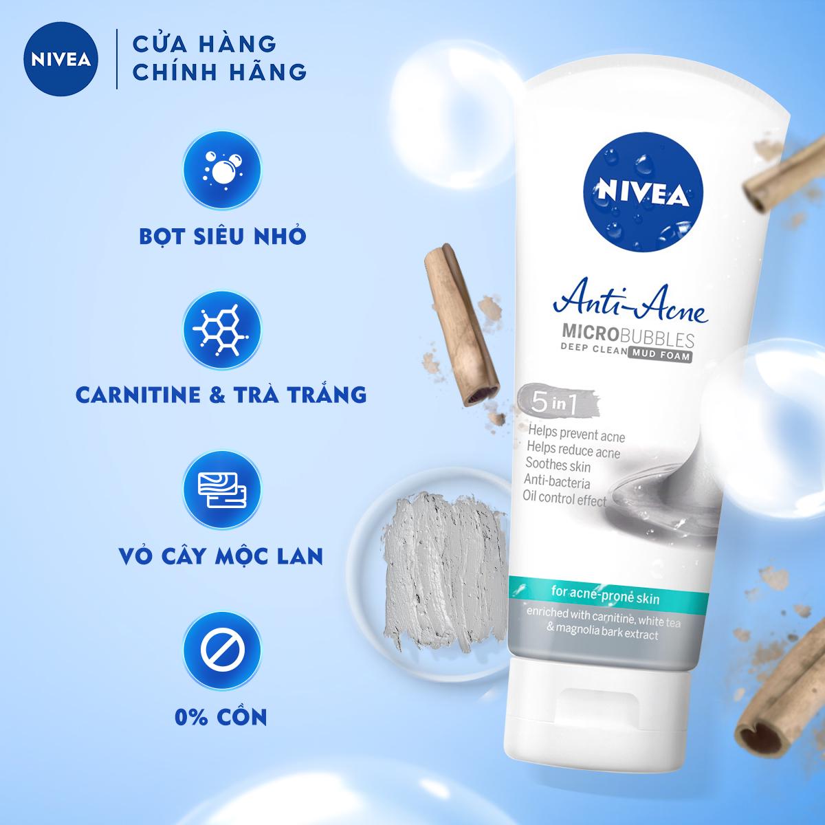 Sữa rửa mặt NIVEA Anti-Acne khoáng chất giúp ngừa mụn (100g) - 82327