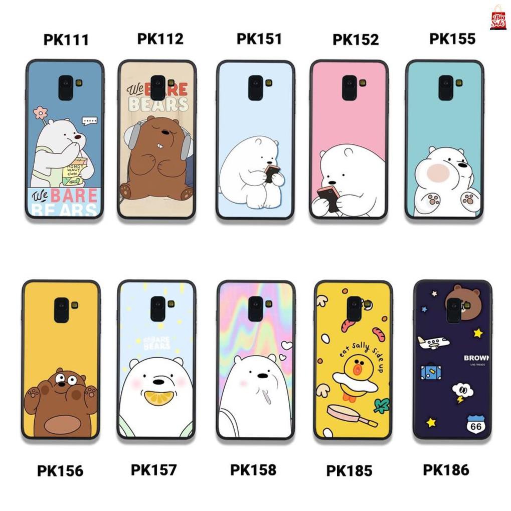 [Freeship từ 50k] ỐP LƯNG SAMSUNG A8 PLUS 2018 IN HÌNH GẤU WE BARE BEARS đẹp