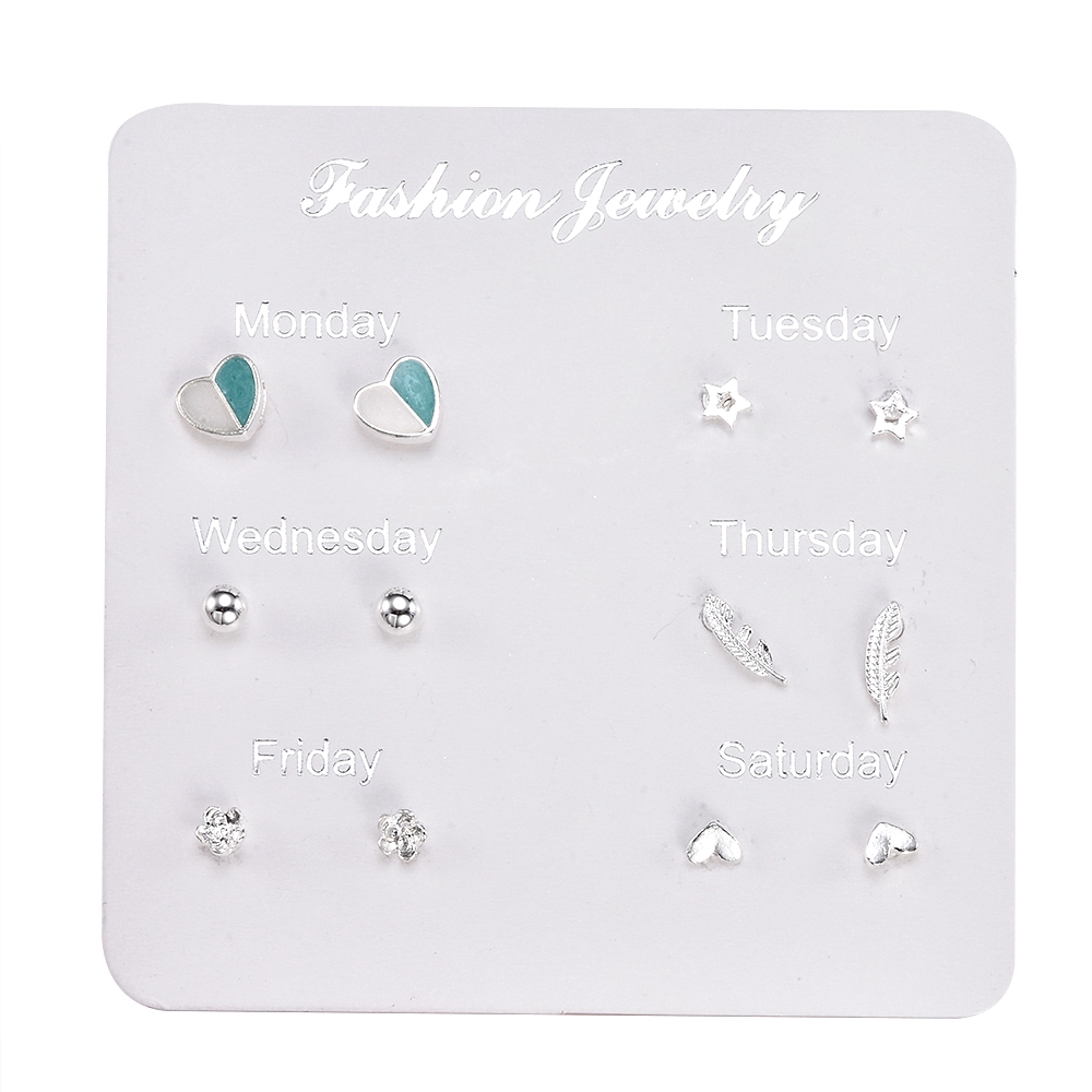Set 6 Đôi Bông Tai Nhiều Kiểu Dáng Xinh Xắn