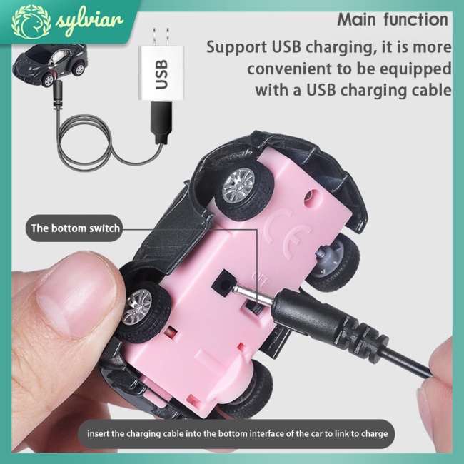 Đồ Chơi Xe Hơi Đồng Hồ Điều Khiển Từ Xa Mini Bằng Hợp Kim Sạc Usb