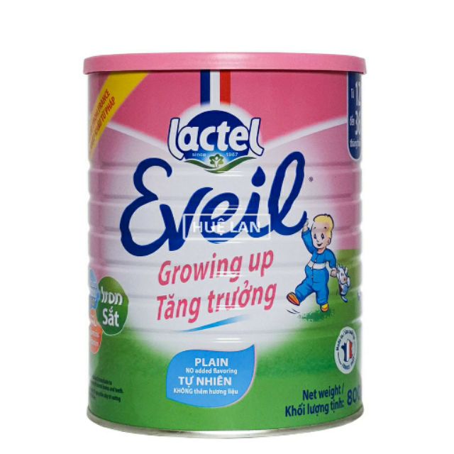 Sữa eveil 2 lon 400g hạn 11/2021 của tập đoàn lactel của Pháp siêu sịn dùng cho 1 tuổi trở lên