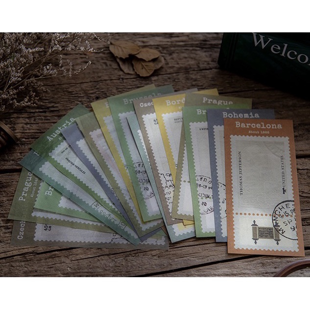 set giấy note ghi chú frame hình khung vintage cổ điển trang trí sổ bullet journal decor chụp ảnh winzige