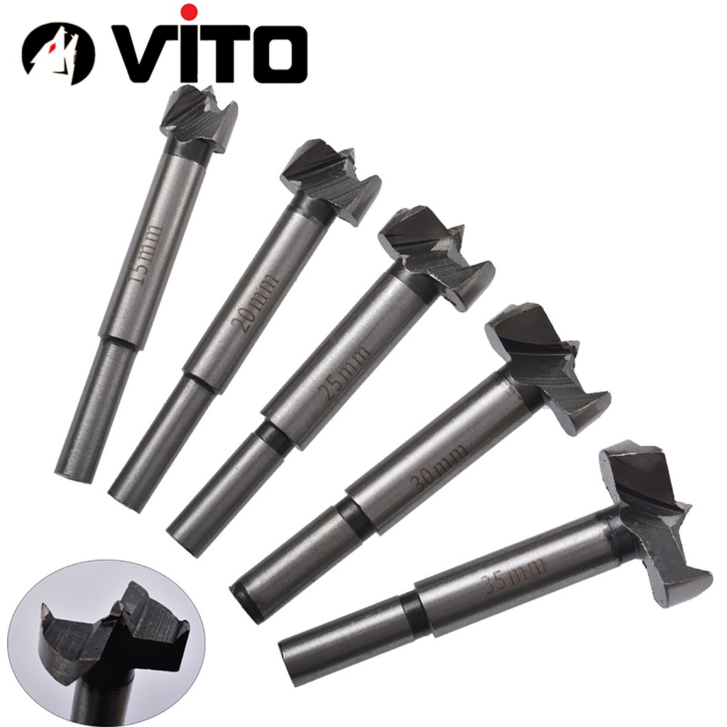 Bộ 5 Mũi Khoan Khoét Lỗ Gỗ, Nhựa VITO Đường Kính 15-35mm
