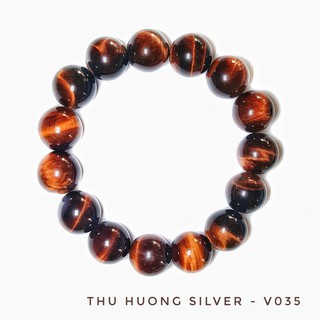 Vòng phong thủy thạch anh mắt hổ nâu V035b